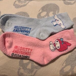 Hello Kitty Pink and Blue Cozy Socks NWOT